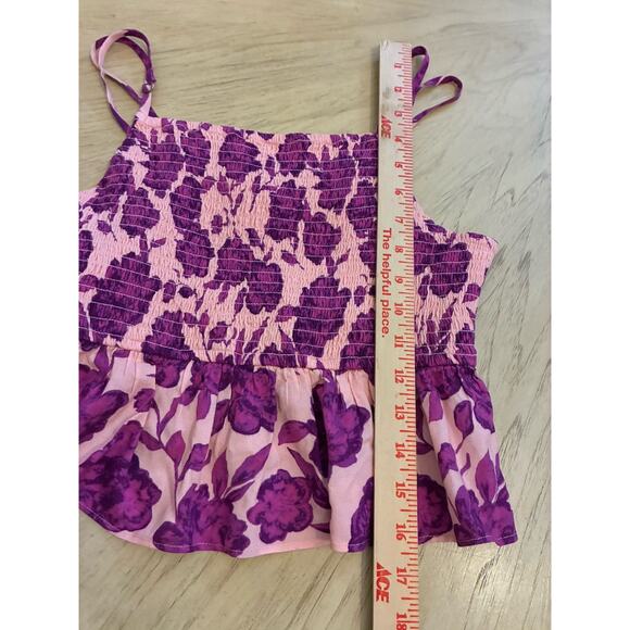 Jen's Pirate Booty Top M Boho Smocked Cami Peplum Floral Gypsy Festival Designer - Picture 5 of 14